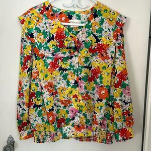 Vintage Leandra floral colorful blouse
